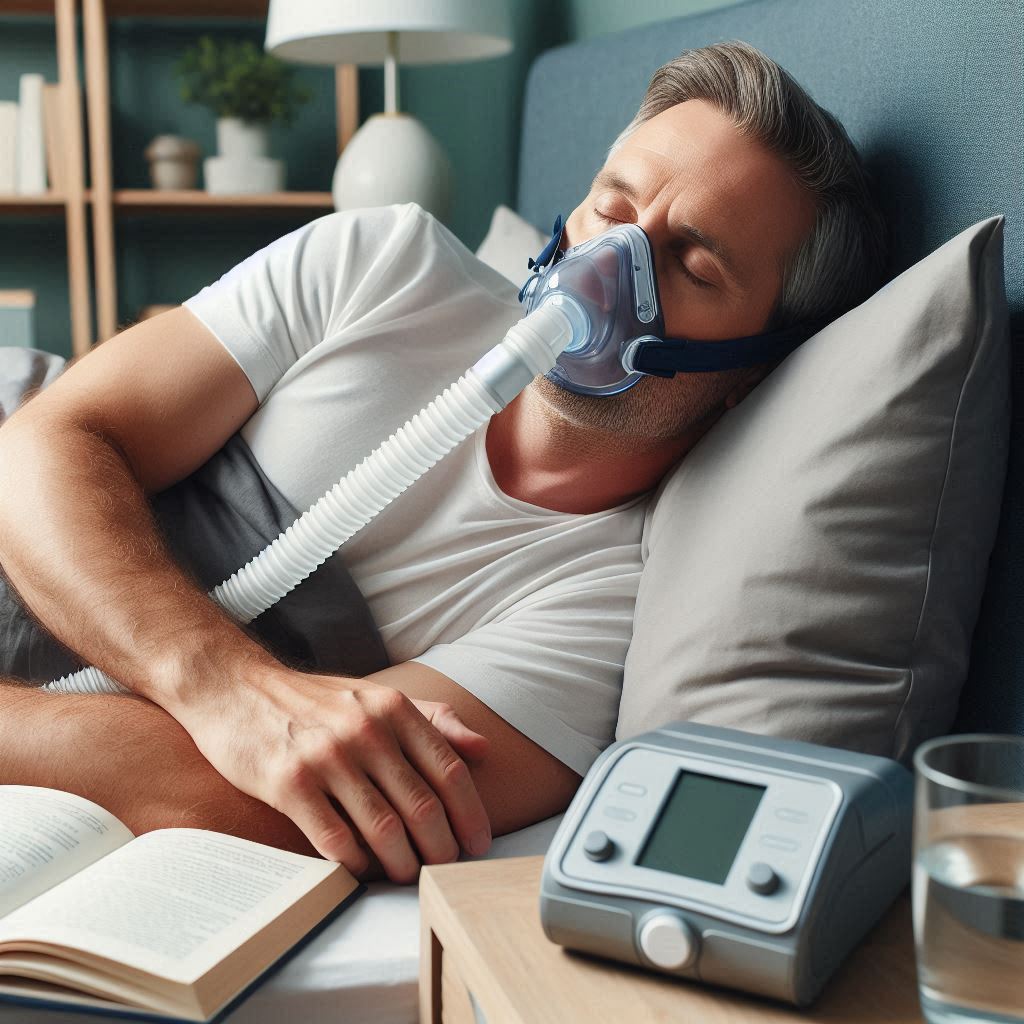 Paciente utilizando cpap